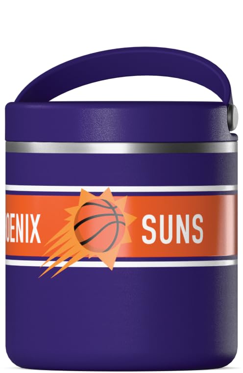Image of Hydrapeak x NBA Officially Licensed Phoenix Suns 25oz Stainless Steel Vacuum Insulated Thermos Food Jar with Handle, Wide Mouth Leak-Proof Soup Thermos for Adults, 10 Hours Hot and 16 Hours Cold