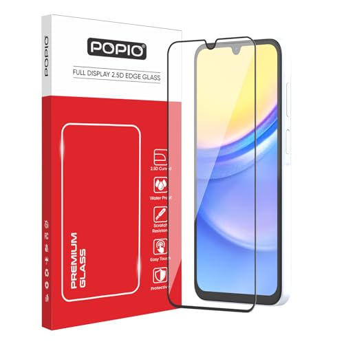Image of POPIO Military-Grade Gorilla Tempered Glass For Samsung Galaxy A15 / A24 / A25 / A15 5G / F15 / M15 | 9H Hardness, Edge-to-Edge, Bubble-Free