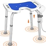 Luckfaith Sgabello Doccia con Altezza Regolabile a 6 Livelli – Sgabello Bagno Leggero con ...