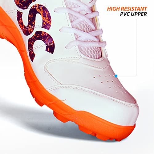 Image of DSC Beamer Cricket Shoe for Men & Boys (Size UK: 7, 8) Grey, Yellow, Orange