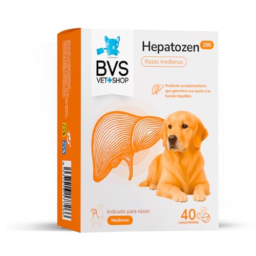 BVS Vet Shop | Hepatozen Plus 40 Comprimidos para Perros y Gatos | Promueve la Salud hepática y la regeneración del hígado de tu Mascota | 200/50 - Razas Medianas