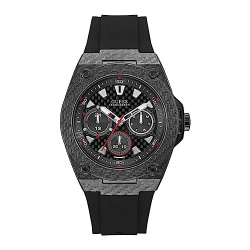 Guess Orologio Cronógrafo Quarzo Uomo con Cinturino in Silicone W1048G2