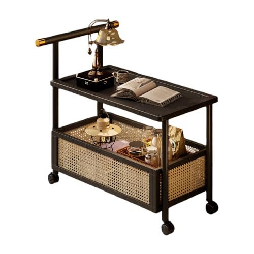 AOUDN �\�t�@�T�C�h�e�[�u�� ���r���O ���[�����O�e�[�u�� �~�b�h�Z���`�����[ ���� �L���X�^�[�t�� �������[���@�\ �ϋv�� ���萫 ���B���e�[�W�� �h�o �ʋC�� ������� �É����r���O���[��/���g��/�Q���ɍœK (50cm,�u���b�N)