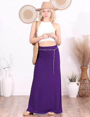 Image of Popana Long Maxi Skirt for Women, Flowy Long Skirts for Women | High Waisted Soft Trendy Rayon, Sundress Convertible Skirt, Long Length Bodycon Maxi Skirt, Petite and Plus Size