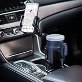 SCRWVESS Cup Holder Phone Mount, 2 in 1 Cup Holder Expander for Car Long Arm with 360°Rotation Cup Holder Cell Phone Holder for Car Compatible with All Smartphones