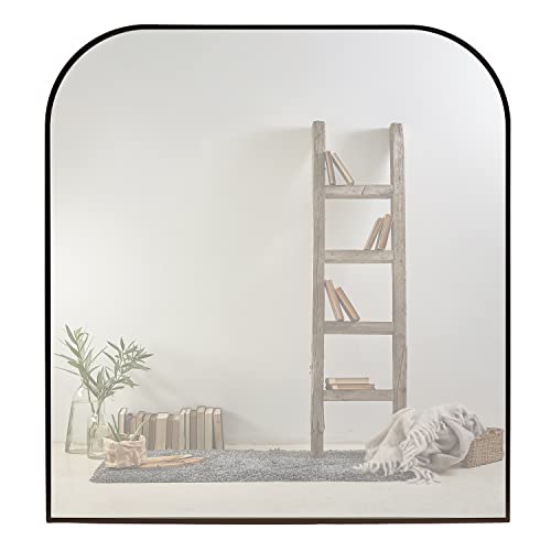 Mirrorize Black Arched Mirror 28" X 30", Aluminum Framed Oval Black Arch Wall Mirror For Wall, Vanity Mirror For Bathroom, Bedroom, Entryway #TOP1