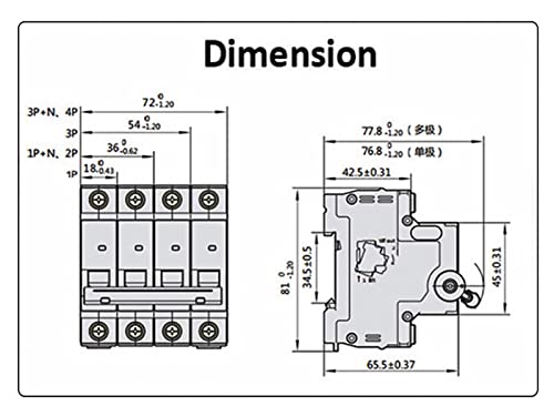 Mini disjoncteur 230V résolvant les pannes et coupures de type C 32A