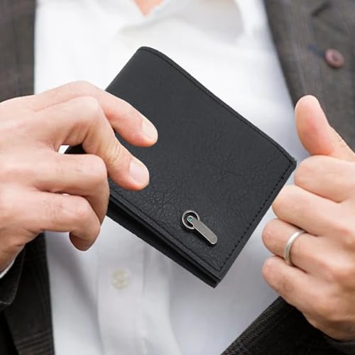 Men's Wallet Business Casual Short PU Leather Money Clip (Black)4