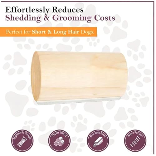 Cepillo para cambio de pelaje para gatos con mango de madera antideslizante 4