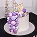 108 Pcs Balls Cake Topper DIY Cupcake Insert Foam Balloons for Cake Baking Wedding Anniversary Birthday Decoration(Assorted Purple,Multi Sizes)