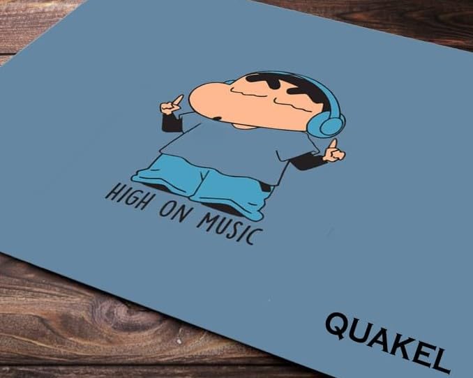 Image of Printed Anti-Slip Rubber Base Mouse Control Pad Shinchan High On Music Mouse Pad | 3mm Thick Non-Slip Rubber Mouse Pad (Pack-1) for Laptop, MacBook Pro, Gaming (9 inch x 7 inch)