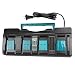 Powilling 4-Port 18V Lithium-Ion Charger DC18SF for Makita 14.4V-18V Lithium Battery BL1830 BL1840 BL1850 BL1860 BL1815 BL1430, Replace Makita DC18SF DC18RC DC18RD DC18RA Rapid Charger