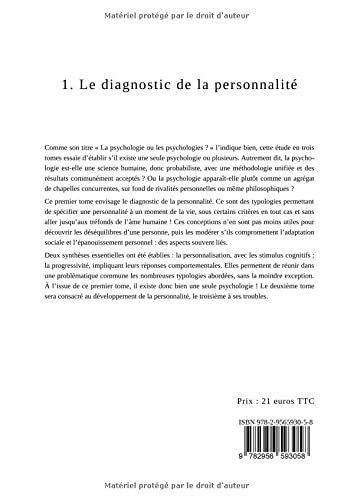 1. Le diagnostic de la personnalité (La psychologie ou les psychologies ?) (French Edition)