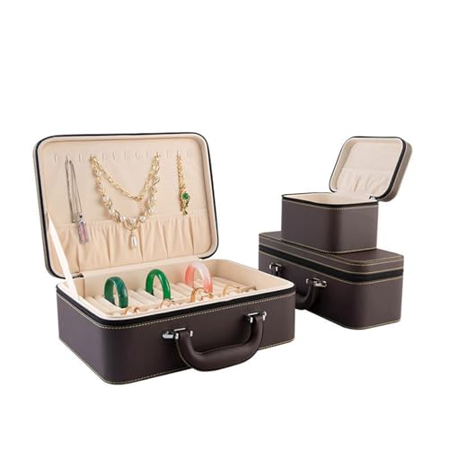 Boîte à bijoux de voyage en PU avec compartiments de protection - 8