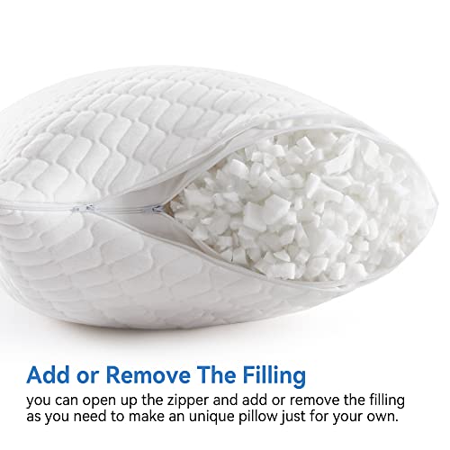 Puredown Memory Foam Pillow Queen Size Set Of 2, Adjustable Pillows For Neck Pain Relief, Cooling Bed Pillow With Breathable Removable Washable Cover, Rectangular Design 20 X 30 Inches #TOP4