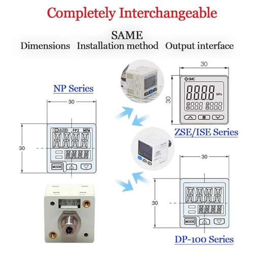 Manómetro digital ISE30A con interruptor de sensor de vacío ZSE30A y controlador 5