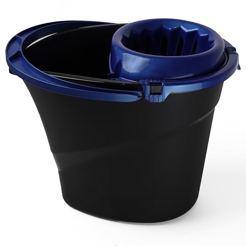 DIVCHI Plastic Mop Bucket 14 Litre – Large & Small Area Cleaning Floor Mop Bucket – Carry Handle, Lightweight & Portable, Durable Plastic Bucket (Blue)