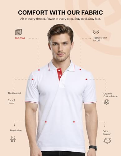 Image of Scott International Cotton Polo T Shirt | Collar Tshirts | Half Sleeves Plain T Shirt | T-Shirt |Tshirt for Men Stylish | Men's Tshirt
