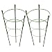 LEOBRO 2 Pack Plant Support Cage Metal Rust Resistant Garden Plant Support Ring Plant Stake Plant Support for Tomato, Trellis, Climbing Plant, Flower, 17.7” High, 5.48”/6.18”/6.89” Inner Diameter