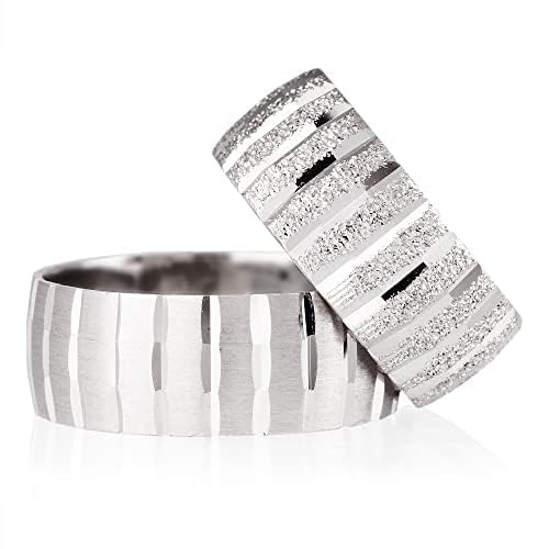 Silber Ehering Set Silber Paar passende Eheringe Sets Personalisierte Mann und Frau 925 Sterling Silber Ehering Set
