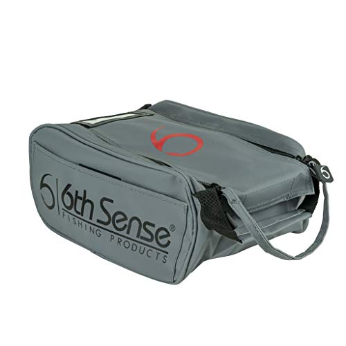 6th Sense Fishing Large Bait Bag Durable Soft-Sided Storage for Soft Plastics (Gray)