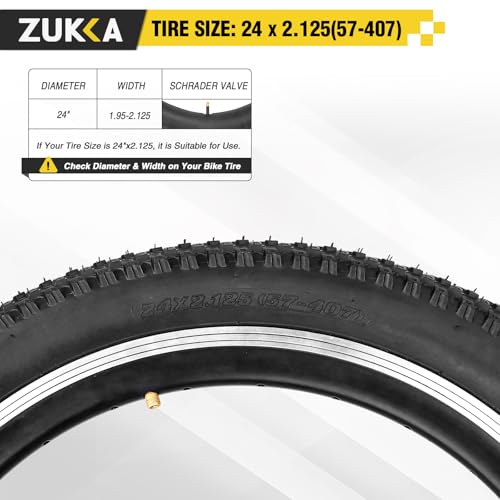 ZUKKA Bike Tire 20/24/26/27.5/29 x 2.125 Bike Tire 2 Pack