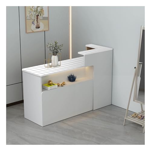 QWEASDF Mostradors de recepción Tiendas，Mostrador de recepción Moderno Simple ，Mesas de recepción de Oficina，MOSTRADOR de Recepción y Oficina.Almacenamiento Frontal Creativo(A5,L31.4in)