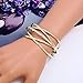 FUTIMELY Boho Chunky Cuff Bracelet for Women,Gold/Silver/Rose gold Multi-layer Cross Wire Bangle Bracelets Open Adjustable Wide Cuff Bracelet Fashion Statement Jewelry