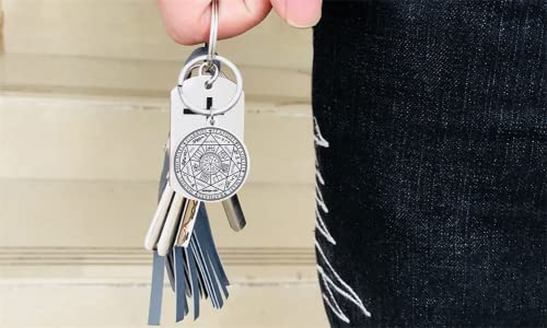 e Seals of Seven Archangels Necklace Keychain - Stainless Steel Biblical 7 Saints Angels Prayer Amulet Pendant Keyring - Religious God Talisman Protection Jewelry for Son Daughter3