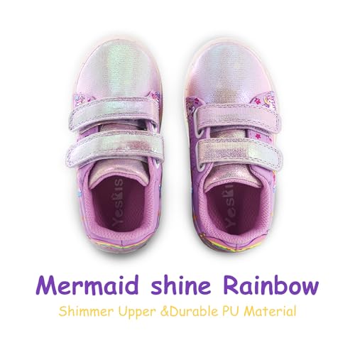 YESKIS Boys Girls Light Up Sneakers LED Flashing Vivaki Cartoon Barefoot Canvas Walking Tennis Shoes for Toddler Little Kid3