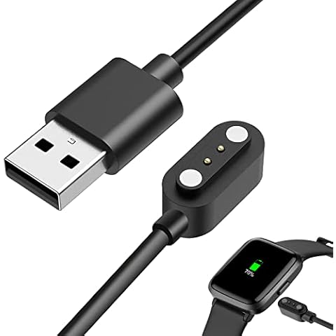 Smart Watch Charger Magnetic Compatible with YAMAY Willful Letsfit Letscom, Magnetic USB Charging Cable for Umidigi Uwatch 3S 3 2 2S Urun smartwatch (Black) Cover