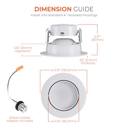 HALO RA 4 inch LED Recessed Lighting Retrofit Gimbal Trim 5CCT 600/900lm - image 8