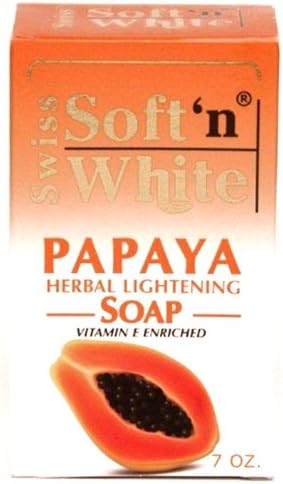 Swiss Soft N White Papaya Herbal Lightening Soap 7 Oz 200g