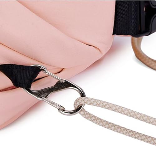 Mochila para cámara réflex impermeable con compartimentos y correa sling rosa 6