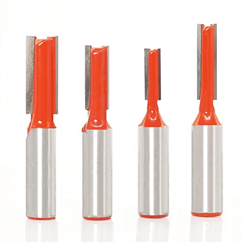 Sinoprotools Straight Dado Router Bit 1/2 Shank, 4pcs Carbide Double ...