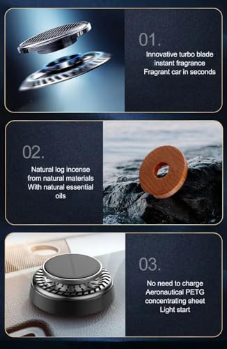 Image of UFO Solar Car Air Freshner: solar powered uses essential oils: 2024 updated model
