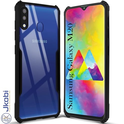 Image of Jkobi Back Cover Case for Samsung Galaxy M20 (Shockproof with Polycarbonate Clear Panel | Professional Black)