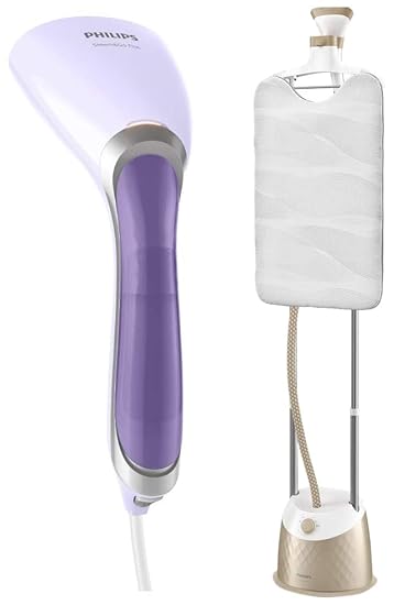 PHILIPS Easy Touch Plus Garment Steamer GC523/60-5 steam Settings 1600 Watt, up to 32 g/min & Philips Handheld Garment Steamer GC360/30 - Vertical & Horizontal Steaming, 1200 Watt, up to 22g/min