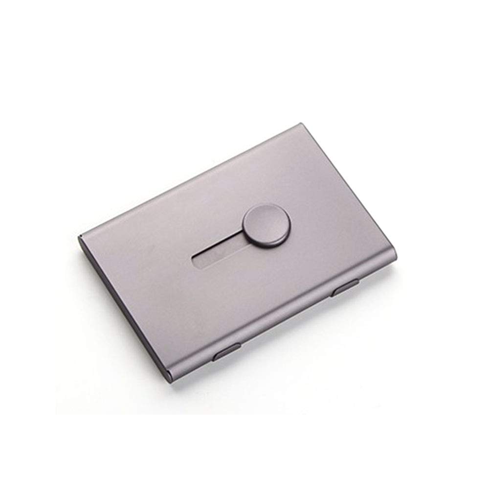 SEIWEI Metal Business Card Holder Case Thumb Slide Push Open fit 18 Name Credit ID Cards Pocket Card Box Design for Men Women