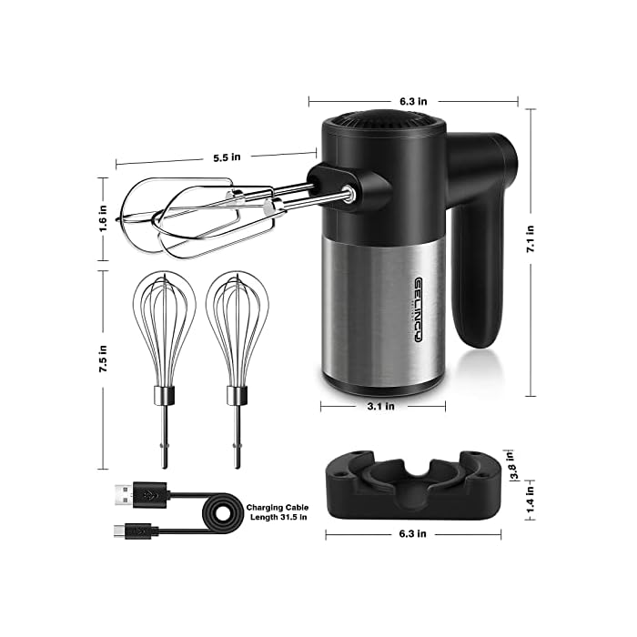 Buy Rechargeable Cordless Hand Mixer Electric 7 Speed Electric