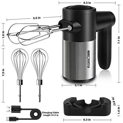 Buy Rechargeable Cordless Hand Mixer Electric 7 Speed Electric