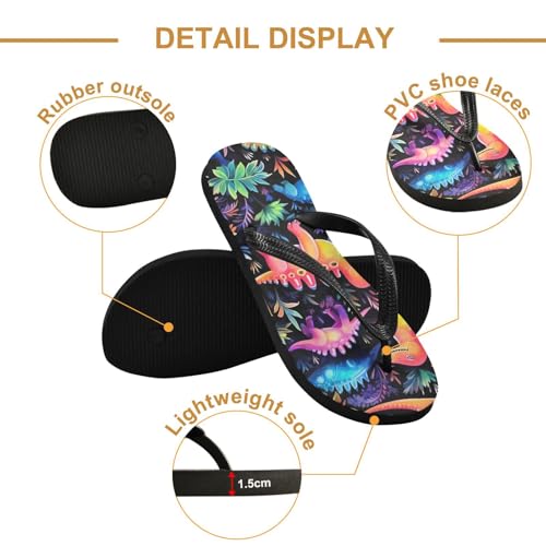 Mens Flip Flops Cute Dinosaur ColorSandal Flip Flops for Women Summer Beach Slipper 214A45942