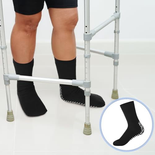 Foaincore 12 Pairs Non Slip Hospital Socks with Grips for Men Women Single Tread Slipper Socks for Seniors Patients 6