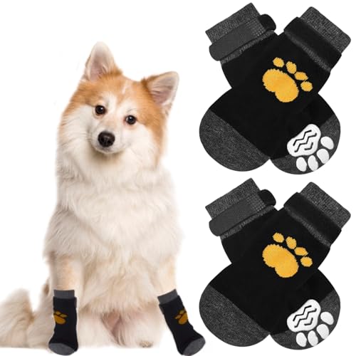 2 pares de calcetines antideslizantes de doble cara para perro, calcetines para dejar de lamer, calcetines de agarre para perros, protector de patas de perro, botas de perro, calcetines de garra de