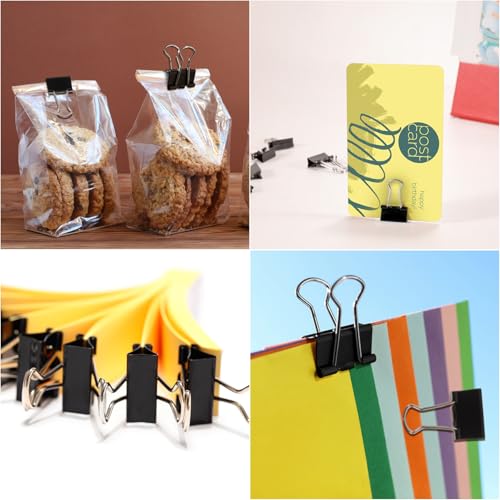 Image of Ufmarine Mini Binder Clips, 144 Pcs Small Binder Clips 15mm, Small Paper Clips for Office Supplies