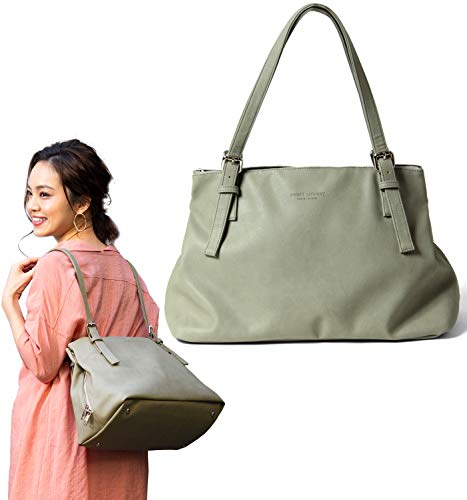 [スウィートマミー] Sweet Mommy ママバッグ 大容量 3WAY エコレザー ショルダー リュック 撥水 抗菌 カーキグレー