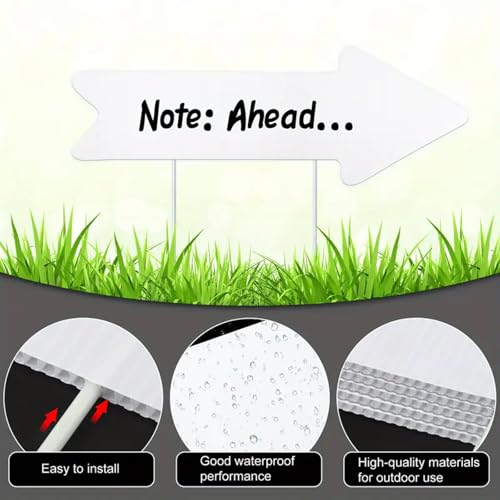 Blank-Arrow-Signs Bulk with Stakes 3 Pack 17 x 6 Inches Wedding Directional Yard-Signs with Stakes, This Way Arrow Yard-Signs Birthday Party Signs Arrow