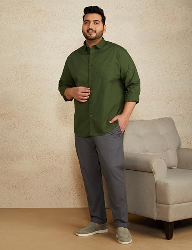 Image of Amazon Brand - Symbol Men's Cotton Shirt | Casual | Plain | Full Sleeve | Summer - Regular Fit (Available in Plus Sizes)