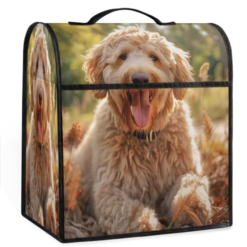 Coffee Maker Cover Cute Animal Dog Kitchen Appliance Covers Small Appliance Covers Blender Cover Juicer Cover Dust Covers for Kitchen Appliances with Top Handle and Pockets,Washable,B961