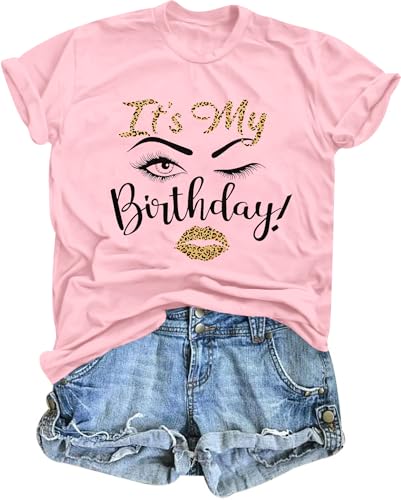Birthday Shirts for Women: Happy Birthday Party Short Sleeve Tops